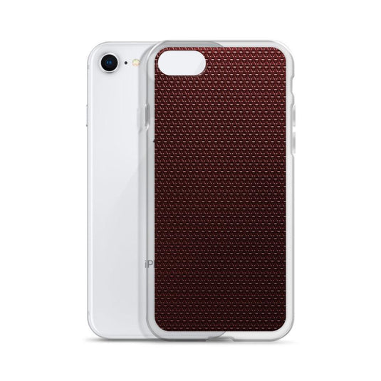 Dark Red Industrial Grid Style Flexible Clear iPhone Case Bump Resistant Corners CREATIVETECH