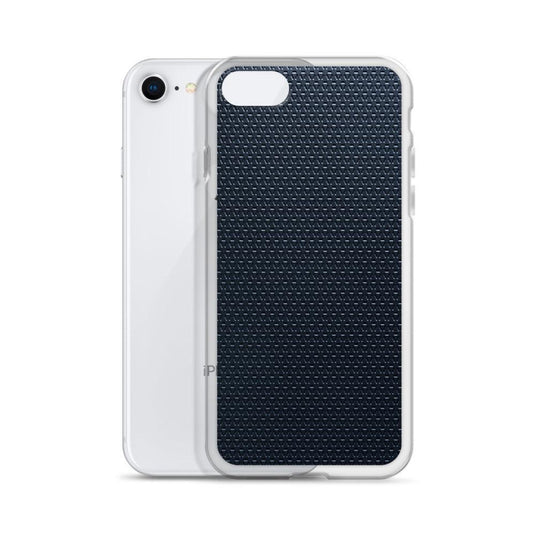 Dark Blue Industrial Grid Style Flexible Clear iPhone Case Bump Resistant Corners CREATIVETECH