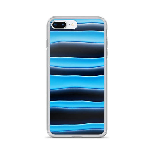 Black Blue Blob Striped Style Flexible Clear iPhone Case Bump Resistant Corners CREATIVETECH