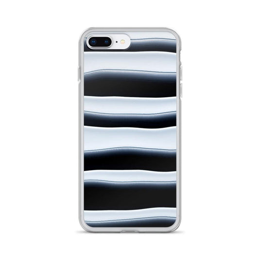 Black White Blob Squishy Style Striped Flexible Clear iPhone Case Bump Resistant Corners CREATIVETECH