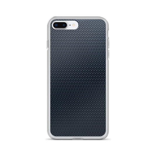 Dark Blue Industrial Grid Style Flexible Clear iPhone Case Bump Resistant Corners CREATIVETECH