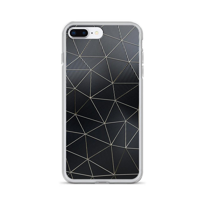 Load image into Gallery viewer, Carbon Fiber Golden Lined Style Flexible Clear iPhone Case Bump Resistant Corners CREATIVETECH