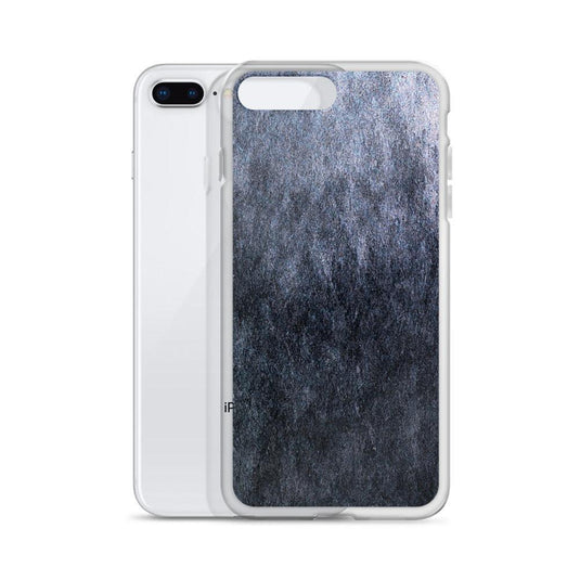 Dark Grey Metal Stone Industrial Style Flexible Clear iPhone Case Bump Resistant Corners CREATIVETECH