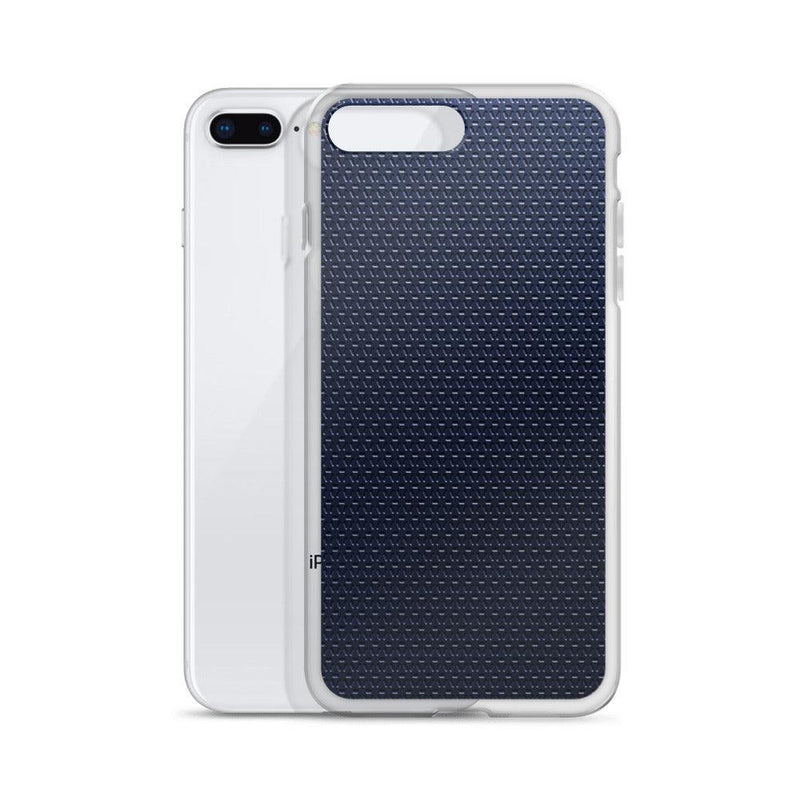 Load image into Gallery viewer, Dark Blue Industrial Rubber Grid Style Flexible Clear iPhone Case Bump Resistant Corners CREATIVETECH