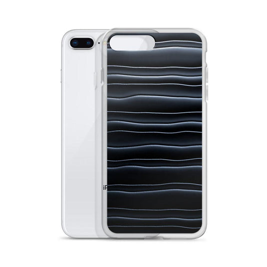 Black Blob Striped Flexible Clear iPhone Case Bump Resistant Corners CREATIVETECH