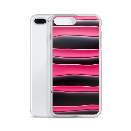 Black Red Pink Blob Striped Style Flexible Clear iPhone Case Bump Resistant Corners CREATIVETECH