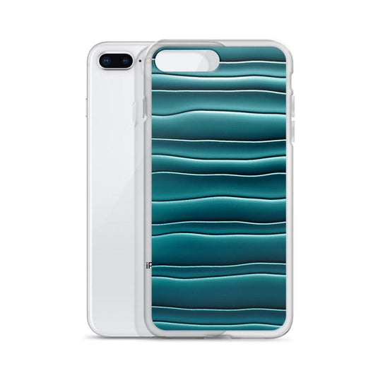 Cyan Blue Blob Squishy Style Flexible Clear iPhone Case Bump Resistant Corners CREATIVETECH
