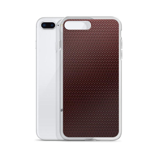 Dark Red Industrial Grid Style Flexible Clear iPhone Case Bump Resistant Corners CREATIVETECH