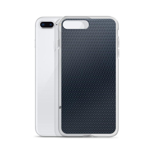 Dark Blue Industrial Grid Style Flexible Clear iPhone Case Bump Resistant Corners CREATIVETECH