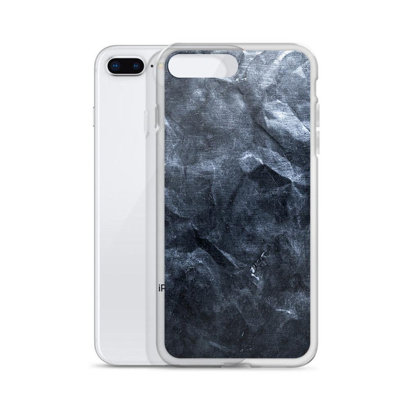 Load image into Gallery viewer, Hammered Dark Metal Industrial Grid Style Flexible Clear iPhone Case Bump Resistant Corners CREATIVETECH