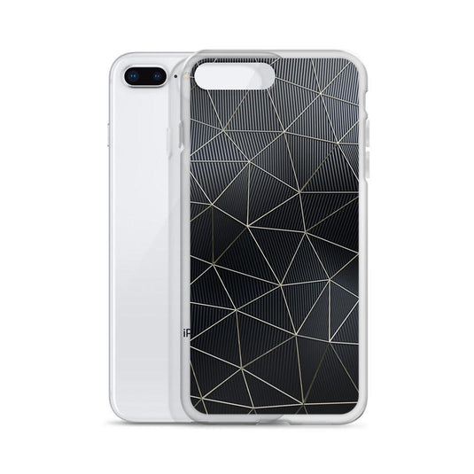 Carbon Fiber Golden Lined Style Flexible Clear iPhone Case Bump Resistant Corners CREATIVETECH