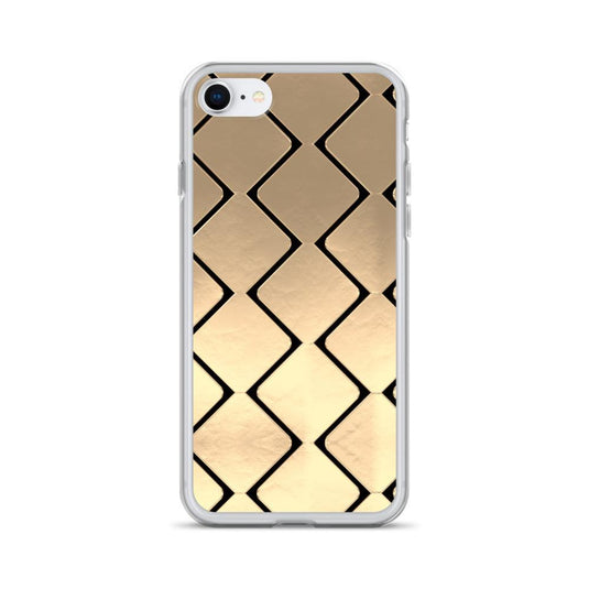 Metal Golden Grid Flexible Clear iPhone Case Bump Resistant Corners CREATIVETECH