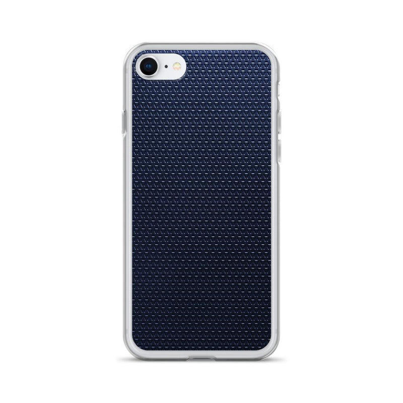 Load image into Gallery viewer, Dark Blue Industrial Rubber Grid Style Flexible Clear iPhone Case Bump Resistant Corners CREATIVETECH