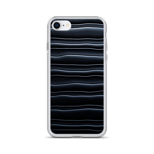 Black Blob Striped Flexible Clear iPhone Case Bump Resistant Corners CREATIVETECH