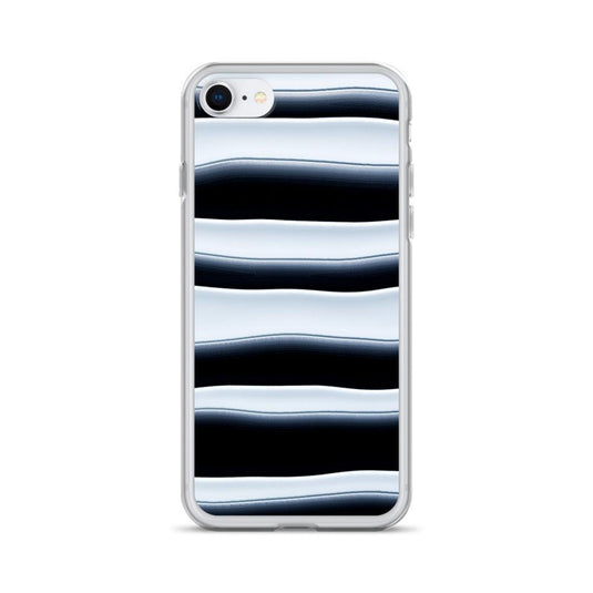 Black White Blob Squishy Style Striped Flexible Clear iPhone Case Bump Resistant Corners CREATIVETECH