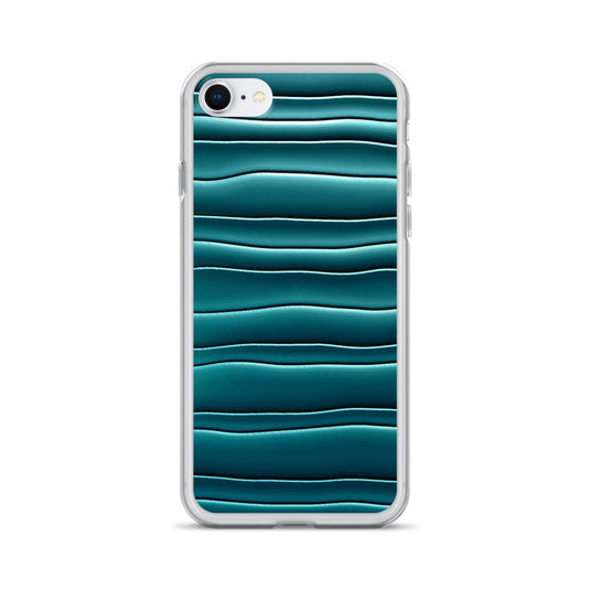 Cyan Blue Blob Squishy Style Flexible Clear iPhone Case Bump Resistant Corners CREATIVETECH