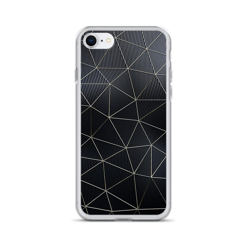Load image into Gallery viewer, Carbon Fiber Golden Lined Style Flexible Clear iPhone Case Bump Resistant Corners CREATIVETECH