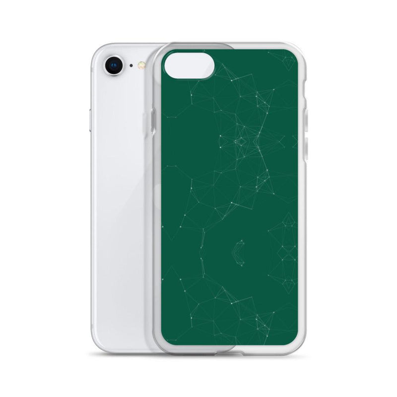 Load image into Gallery viewer, Olive Green Elegant Cyber Polygon Flexible Clear iPhone Case Bump Resistant Corners CREATIVETECH