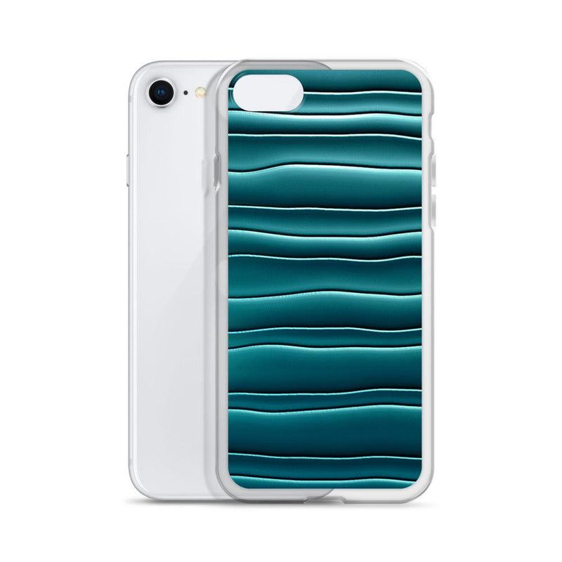 Load image into Gallery viewer, Cyan Blue Blob Squishy Style Flexible Clear iPhone Case Bump Resistant Corners CREATIVETECH