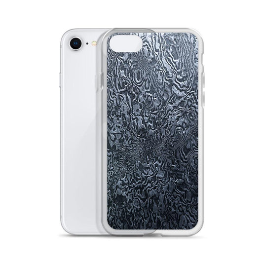 Damascus Steel Industrial Style Dark Grey Black Flexible Clear iPhone Case Bump Resistant Corners CREATIVETECH