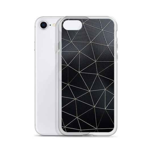 Carbon Fiber Golden Lined Style Flexible Clear iPhone Case Bump Resistant Corners CREATIVETECH