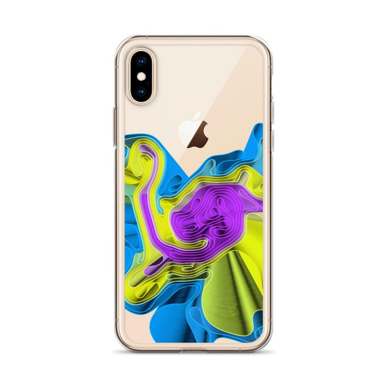 Load image into Gallery viewer, Cool Colorful Waves Flexible Clear iPhone Case Bump Resistant Corners CREATIVETECH