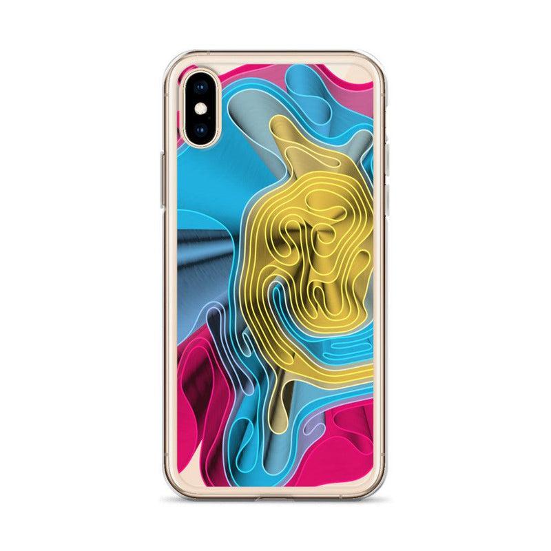 Load image into Gallery viewer, Warm Colorful Waves Variation Flexible Clear iPhone Case Bump Resistant Corners CREATIVETECH