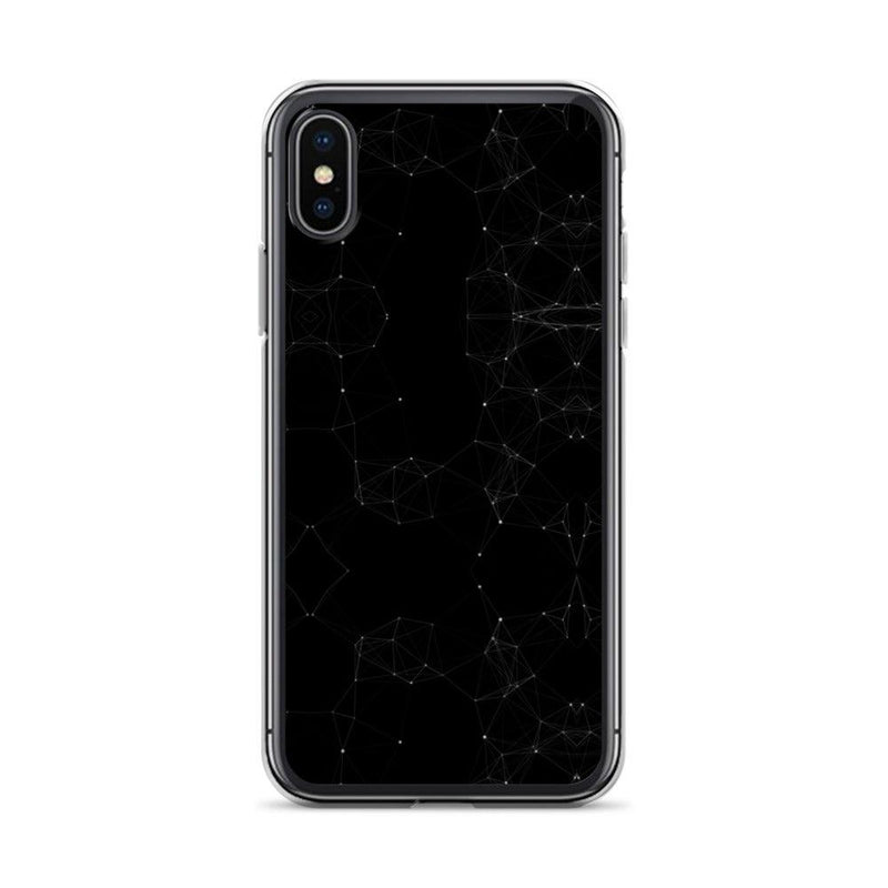 Load image into Gallery viewer, Black and White Cyber Polygon Flexible Clear iPhone Case Bump Resistant Corners CREATIVETECH