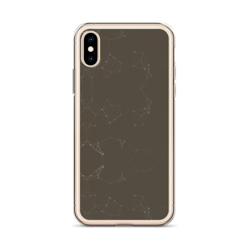 Load image into Gallery viewer, Brown Dark Elegant Cyber Polygon Flexible Clear iPhone Case Bump Resistant Corners CREATIVETECH