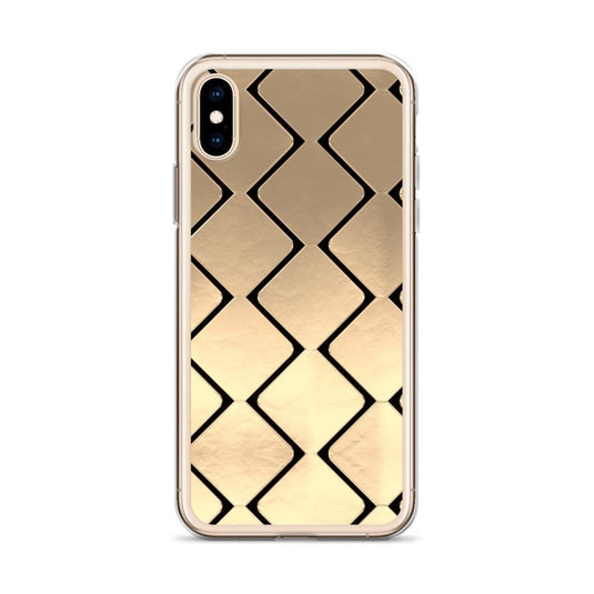 Metal Golden Grid Flexible Clear iPhone Case Bump Resistant Corners CREATIVETECH