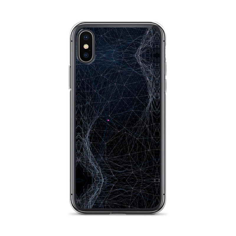 Load image into Gallery viewer, Dark Cyber Polygon Flexible Clear iPhone Case Bump Resistant Corners CREATIVETECH