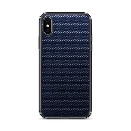 Dark Blue Industrial Rubber Grid Style Flexible Clear iPhone Case Bump Resistant Corners CREATIVETECH