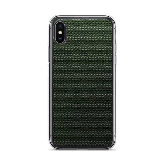 Dark Green Industrial Grid Style Flexible Clear iPhone Case Bump Resistant Corners CREATIVETECH