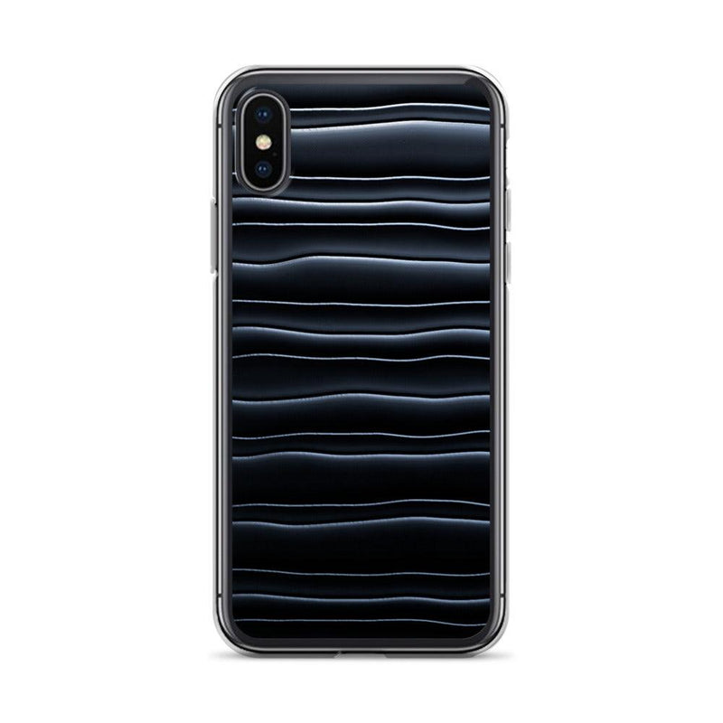 Load image into Gallery viewer, Black Blob Striped Flexible Clear iPhone Case Bump Resistant Corners CREATIVETECH