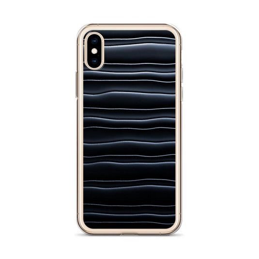 Black Blob Striped Flexible Clear iPhone Case Bump Resistant Corners CREATIVETECH