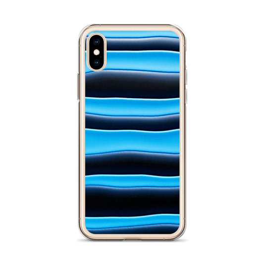 Black Blue Blob Striped Style Flexible Clear iPhone Case Bump Resistant Corners CREATIVETECH