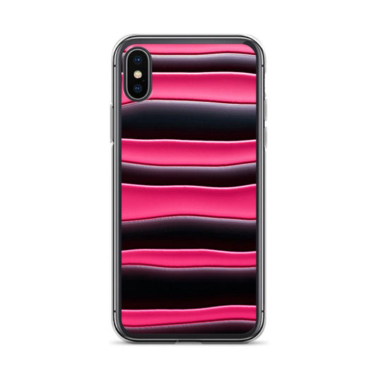 Black Red Pink Blob Striped Style Flexible Clear iPhone Case Bump Resistant Corners CREATIVETECH