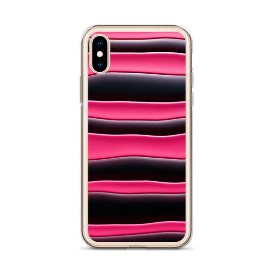 Black Red Pink Blob Striped Style Flexible Clear iPhone Case Bump Resistant Corners CREATIVETECH