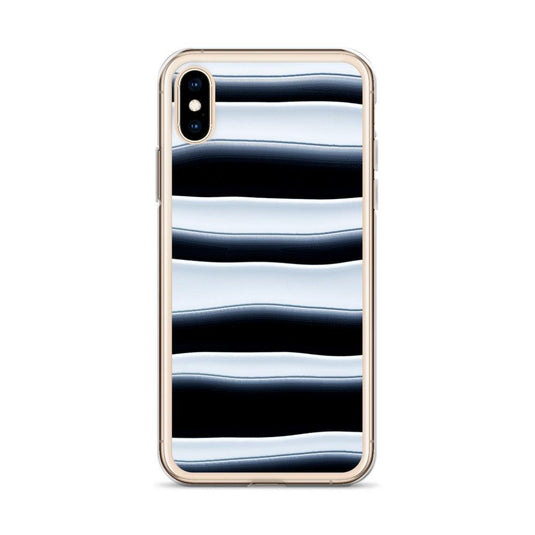Black White Blob Squishy Style Striped Flexible Clear iPhone Case Bump Resistant Corners CREATIVETECH