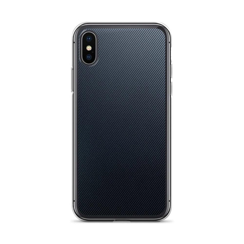 Load image into Gallery viewer, Striped Rubber Industrial Style Dark Grey Black Flexible Clear iPhone Case Bump Resistant Corners CREATIVETECH