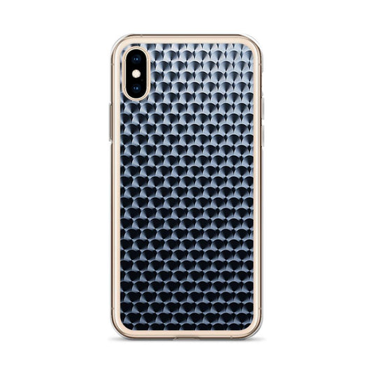 Dark Brushed Metal Circular Pattern Industrial Grid Style Flexible Clear iPhone Case Bump Resistant Corners CREATIVETECH