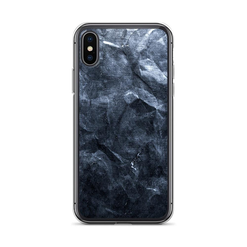 Load image into Gallery viewer, Hammered Dark Metal Industrial Grid Style Flexible Clear iPhone Case Bump Resistant Corners CREATIVETECH