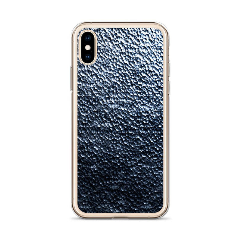 Load image into Gallery viewer, Dark Hammered Metal Silver Steel Industrial Style Flexible Clear iPhone Case Bump Resistant Corners CREATIVETECH