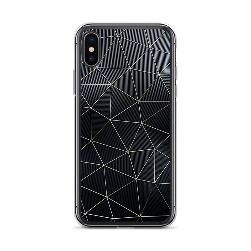 Load image into Gallery viewer, Carbon Fiber Golden Lined Style Flexible Clear iPhone Case Bump Resistant Corners CREATIVETECH