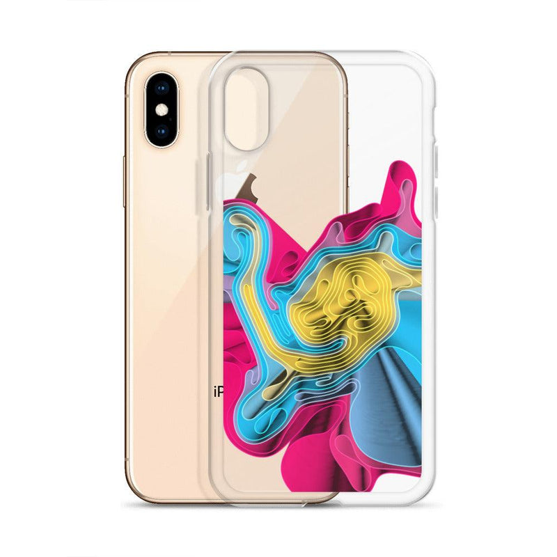 Load image into Gallery viewer, Warm Colorful Waves Flexible Clear iPhone Case Bump Resistant Corners CREATIVETECH