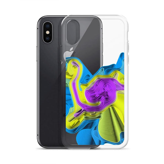 Cool Colorful Waves Flexible Clear iPhone Case Bump Resistant Corners CREATIVETECH
