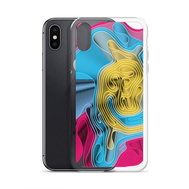 Load image into Gallery viewer, Warm Colorful Waves Variation Flexible Clear iPhone Case Bump Resistant Corners CREATIVETECH