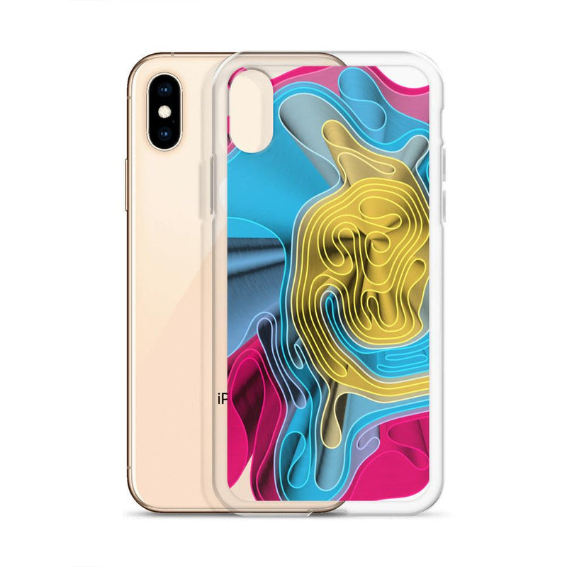 Load image into Gallery viewer, Warm Colorful Waves Variation Flexible Clear iPhone Case Bump Resistant Corners CREATIVETECH