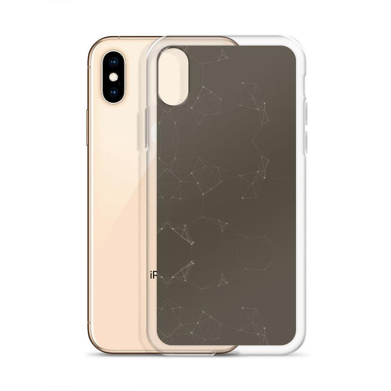 Load image into Gallery viewer, Brown Dark Elegant Cyber Polygon Flexible Clear iPhone Case Bump Resistant Corners CREATIVETECH