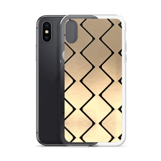 Metal Golden Grid Flexible Clear iPhone Case Bump Resistant Corners CREATIVETECH